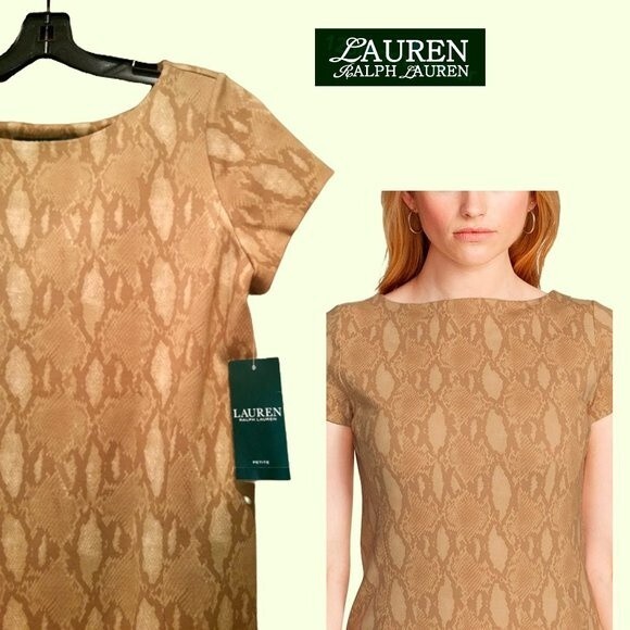 Lauren Ralph Lauren NEW Old Money Python Snake Sheath Dress PS - Picture 4 of 11